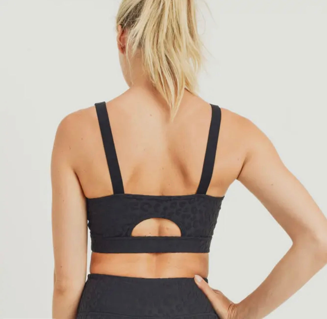 Black leopard sports bra