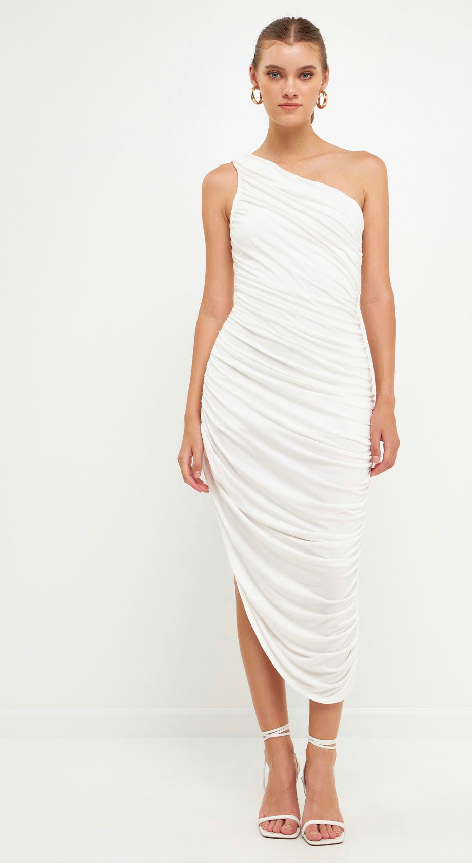 White asymmetrical dress