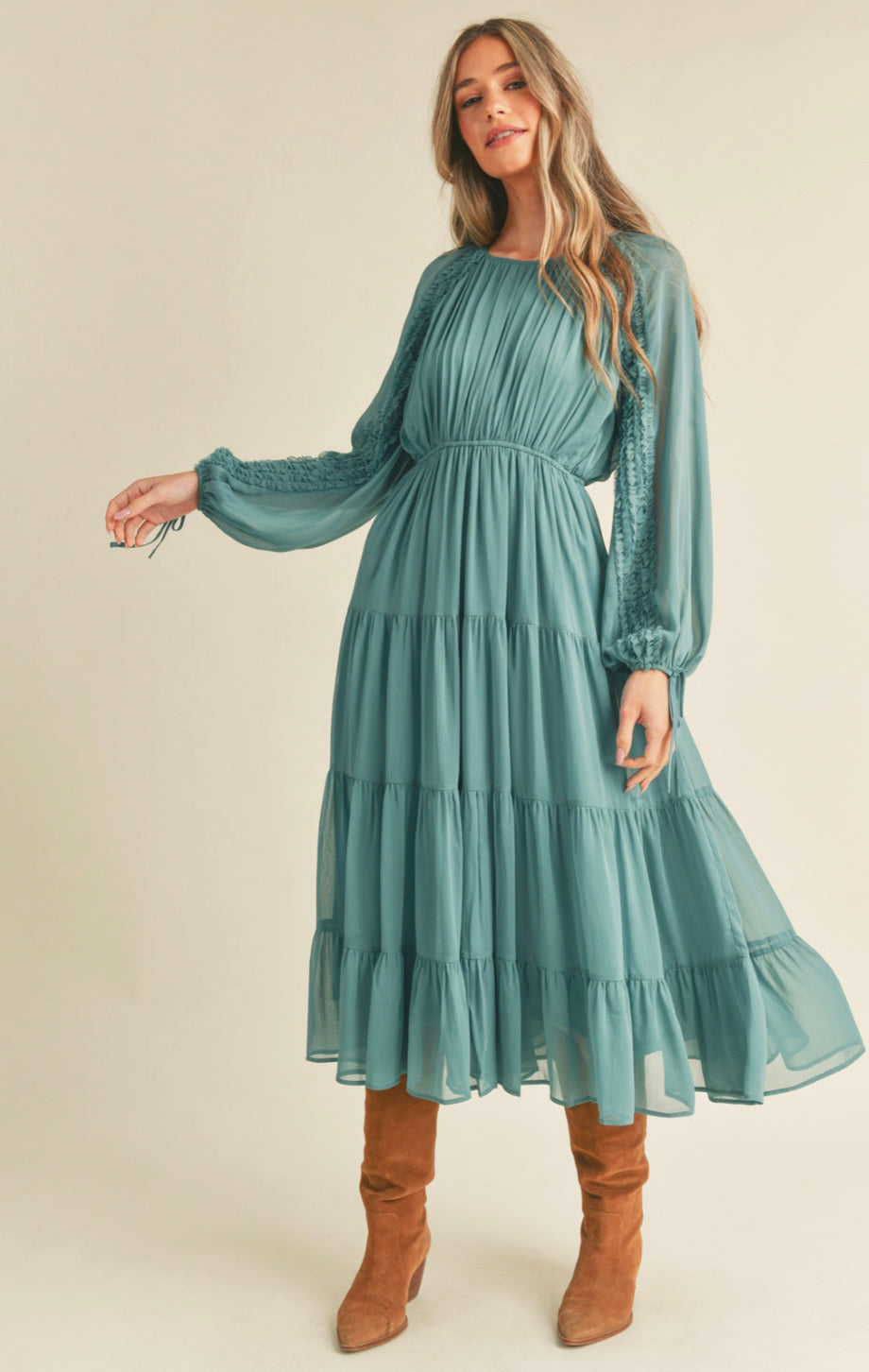 Ruffle Midi Dress