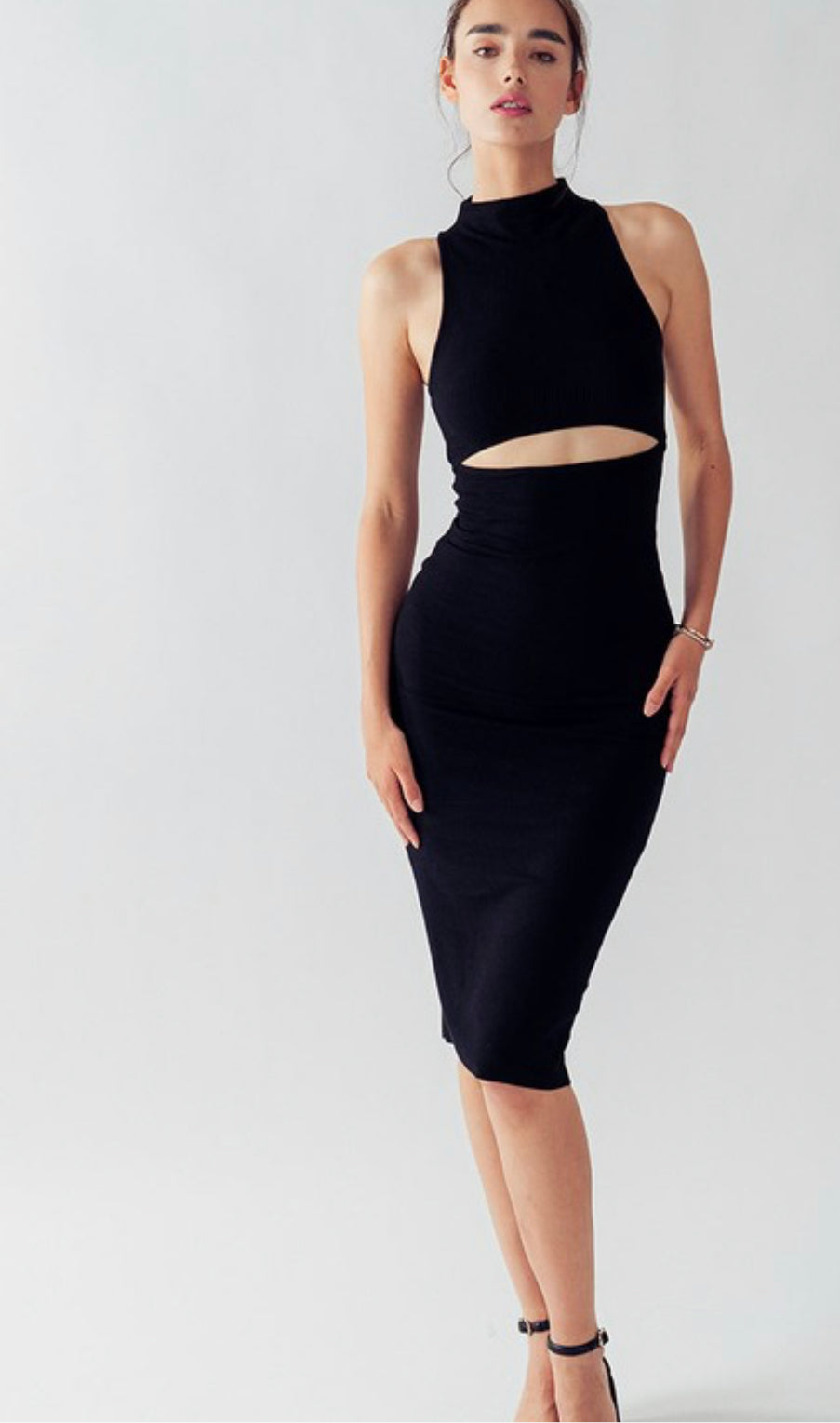 Black midi dress