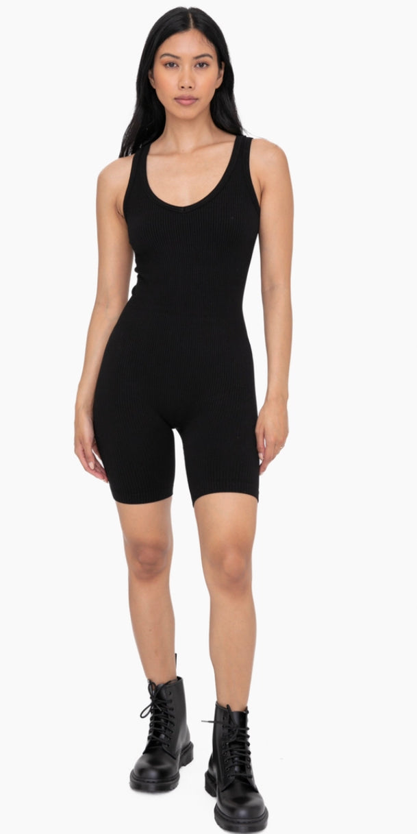 Ribbed seamless romper