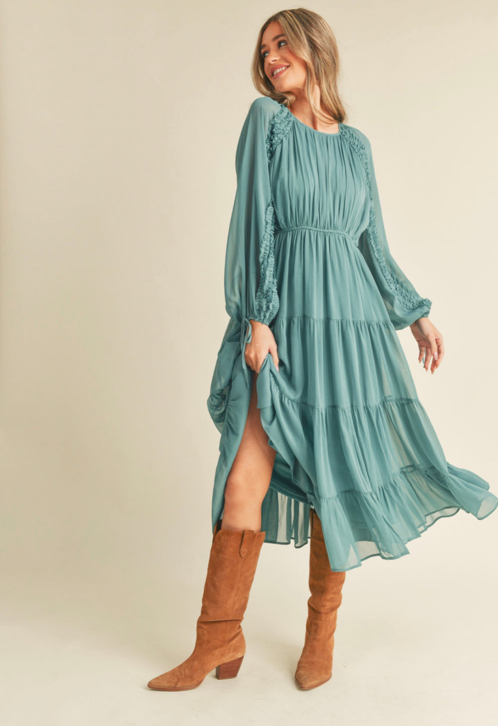 Ruffle Midi Dress