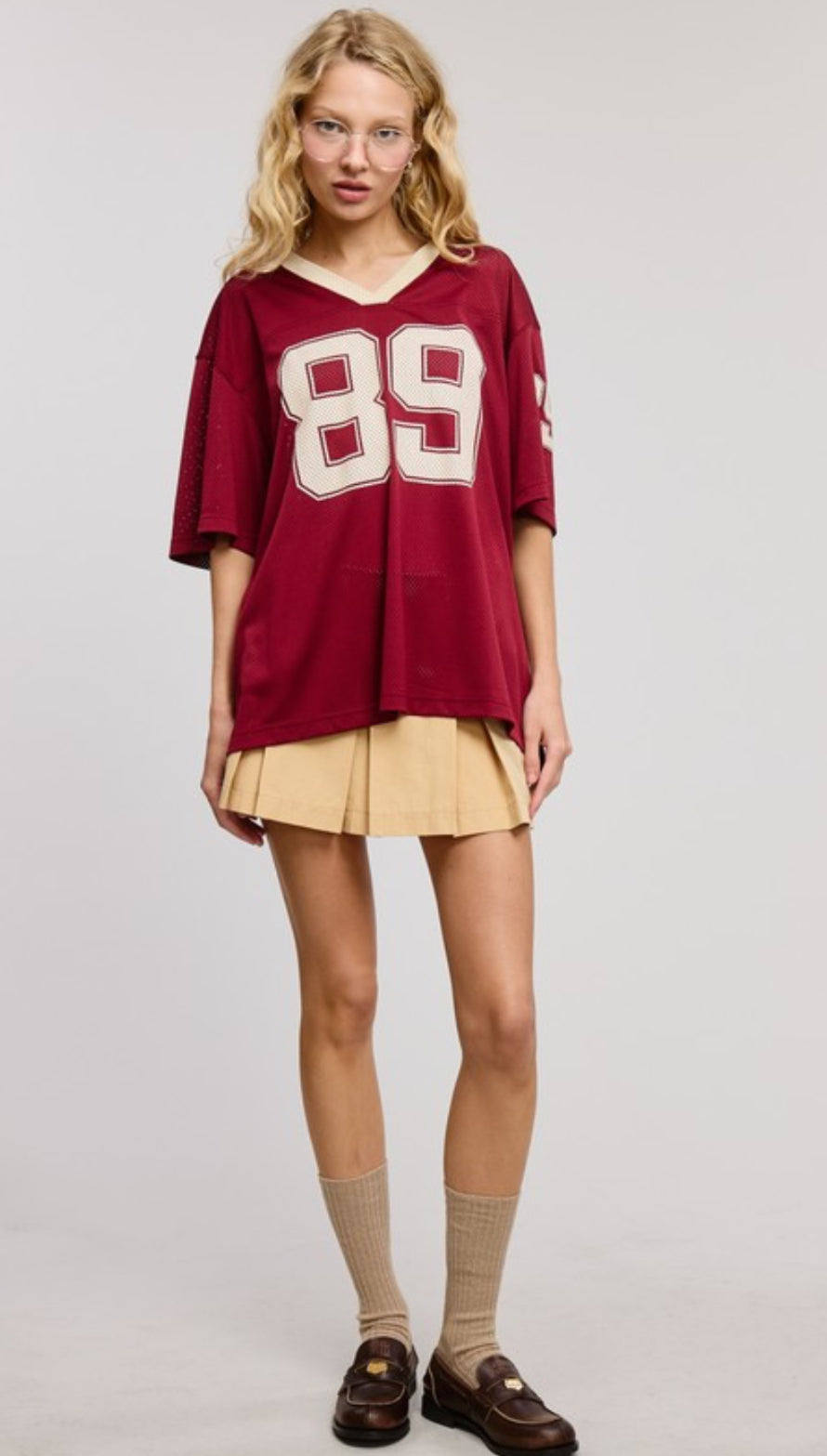 V-Neck Sporty Jersey Top