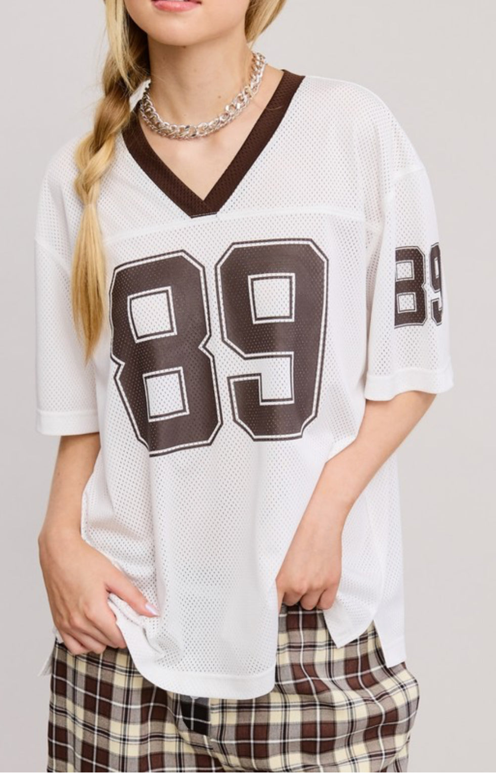 V-Neck Sporty Jersey Top