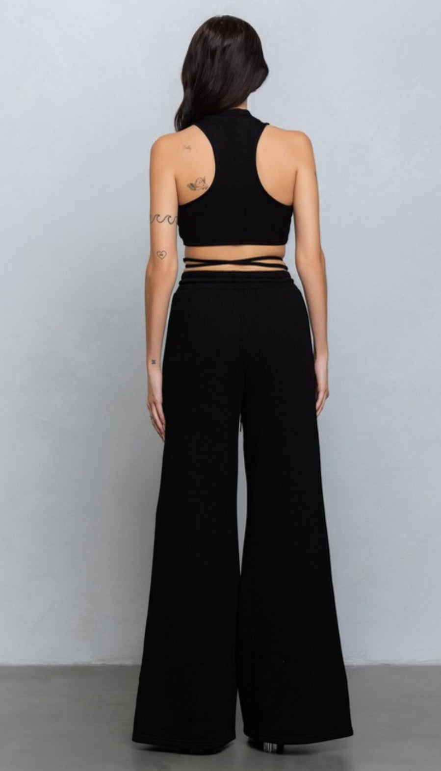 Zipper Fleece Wide Pants