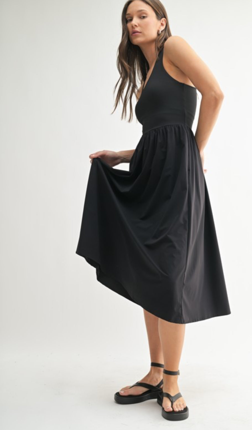 Rib tank midi dress