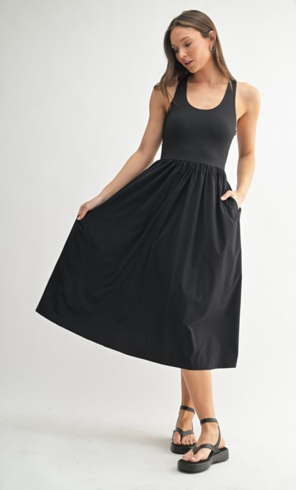 Rib tank midi dress