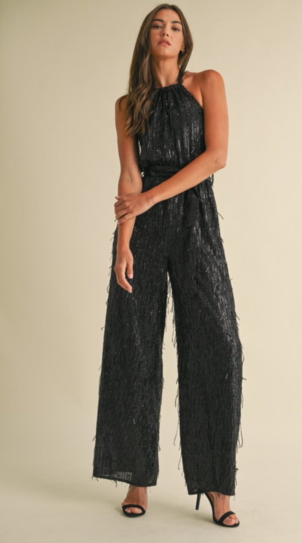 Feather sequin jumper