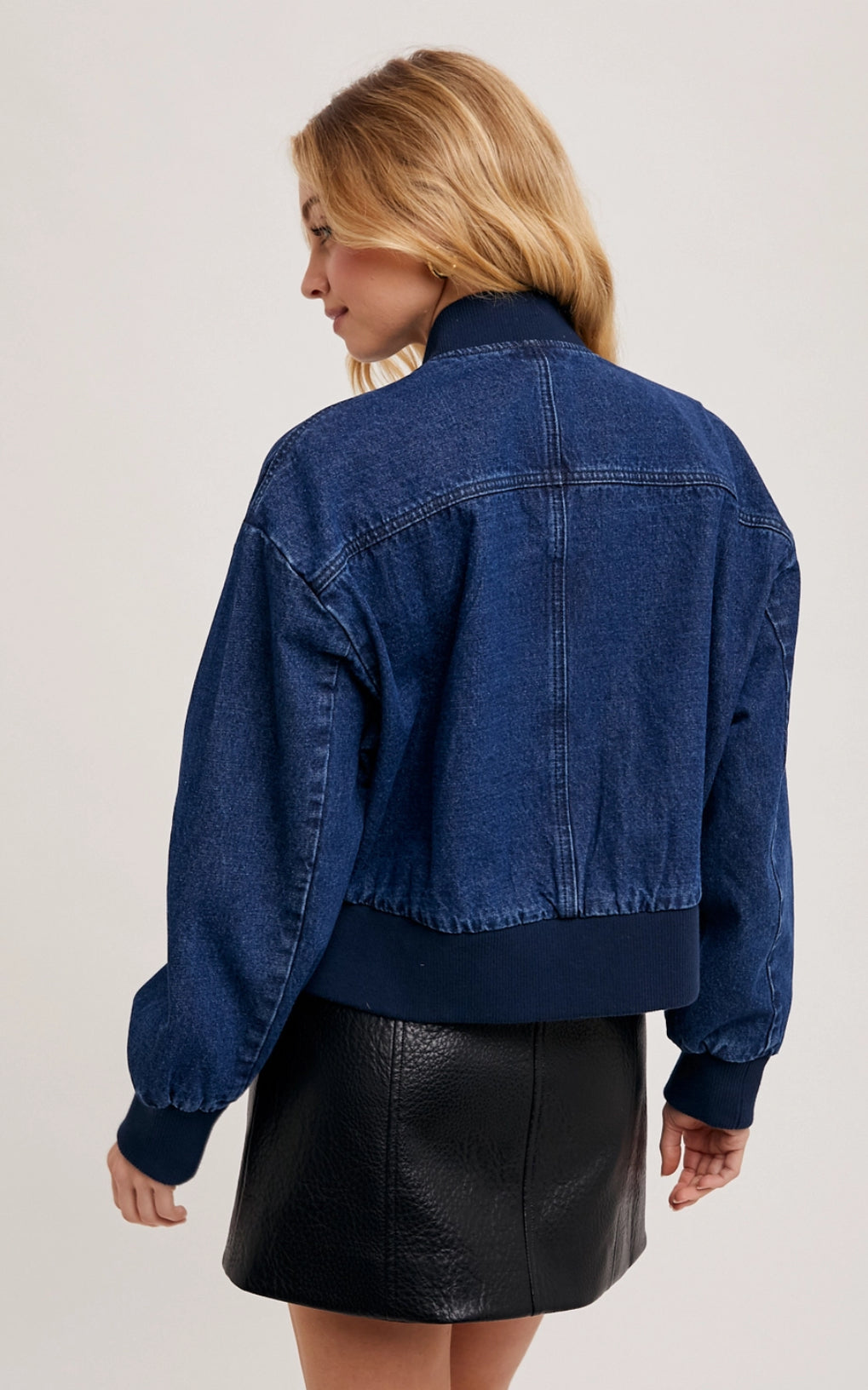 Denim Baseball Bomber