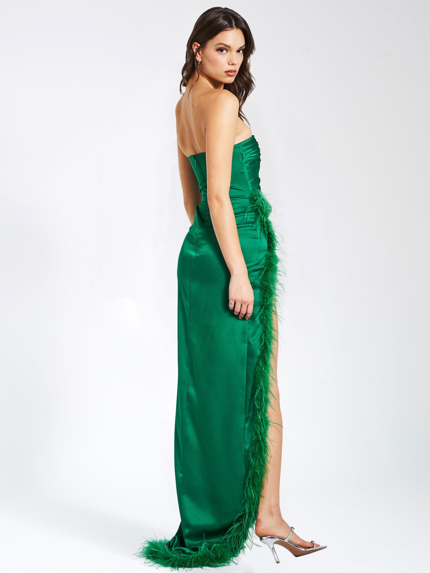Emerald feather dress