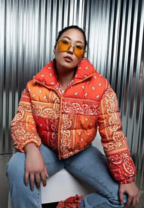 Azalea Wang Paisley Orange coat