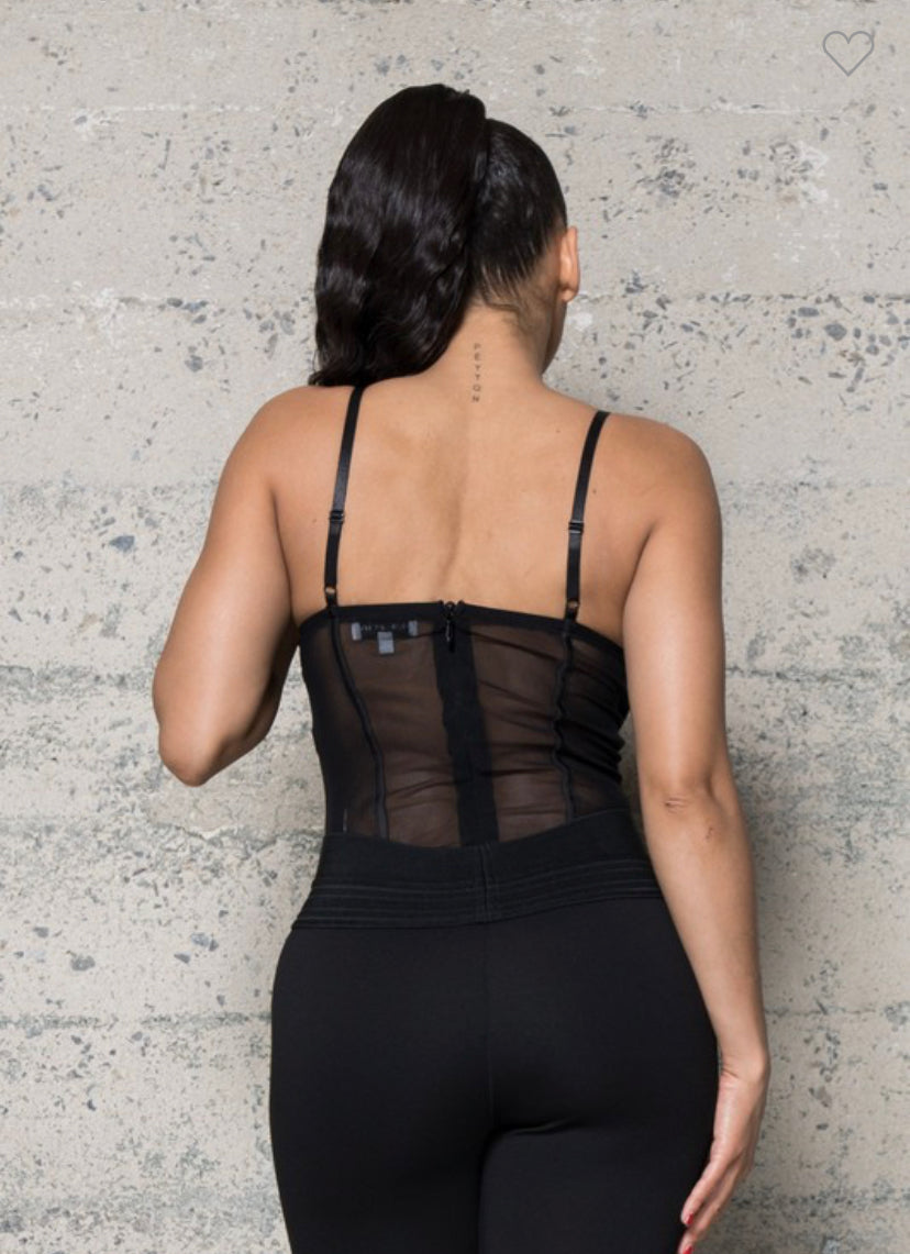 Rhinestone mesh bodysuit