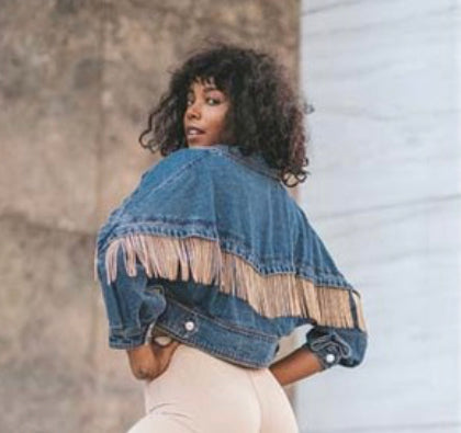 Denim drip jacket
