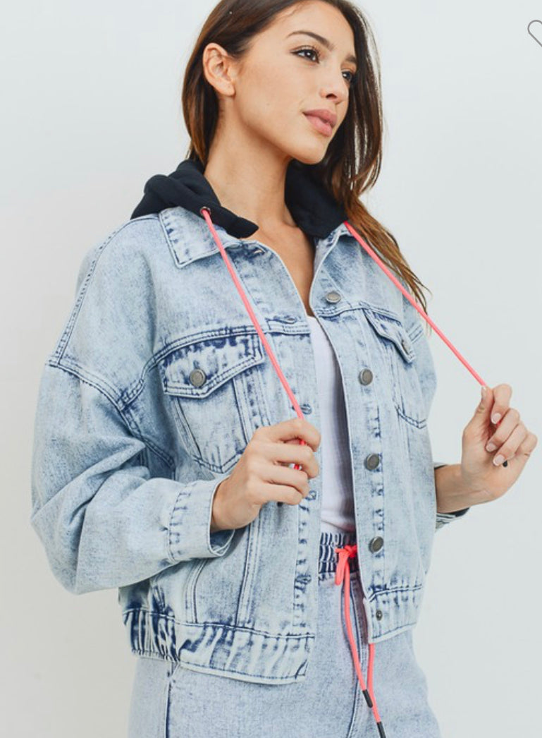 Hooded boyfriend jacket