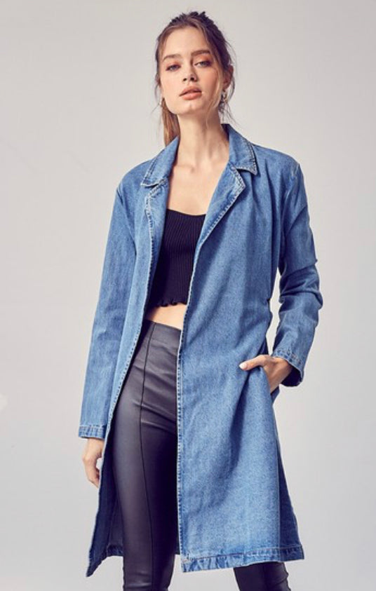 Denim midi jacket