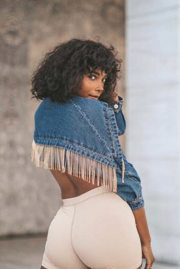 Denim drip jacket