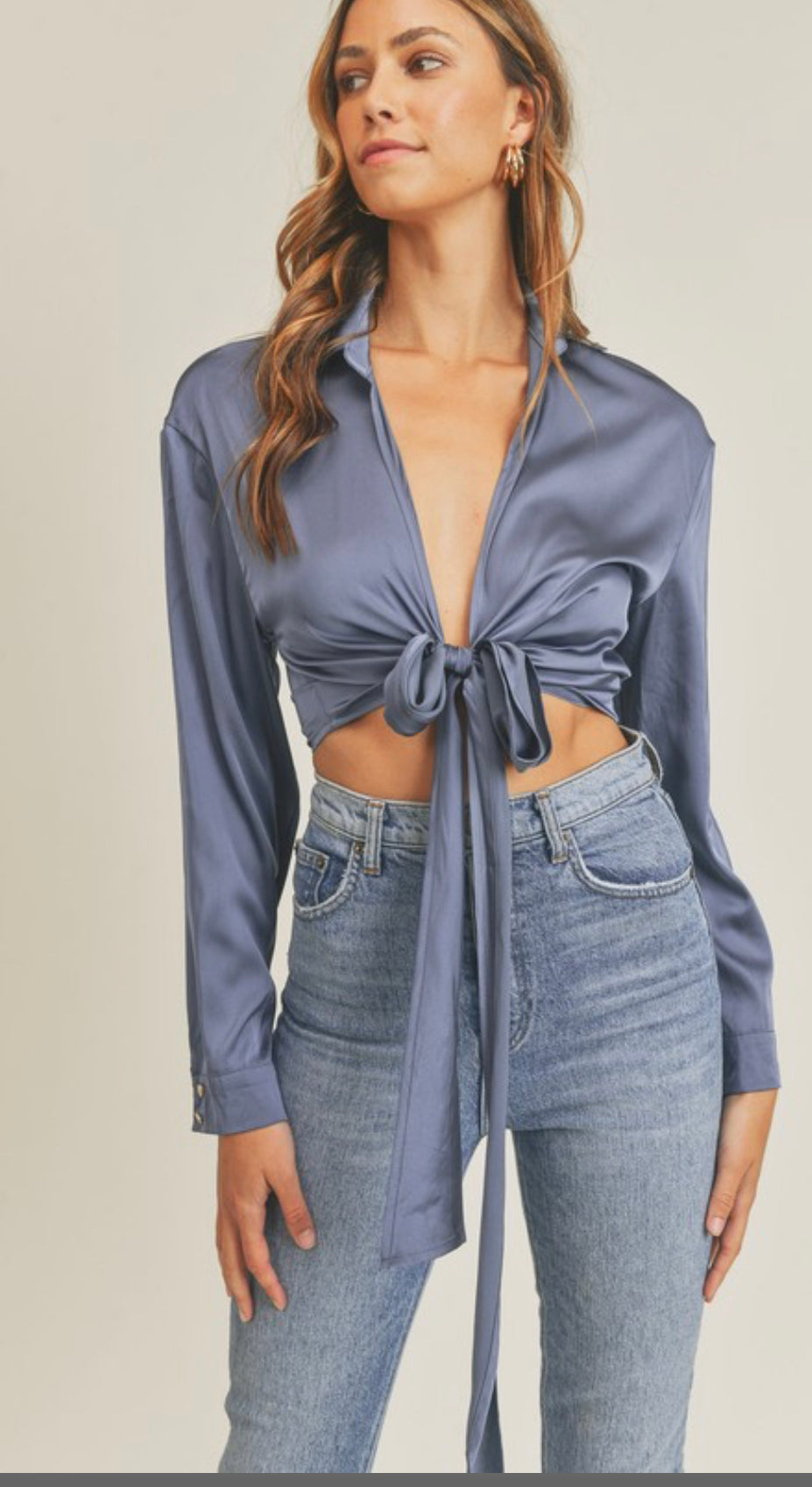 Midnight satin top