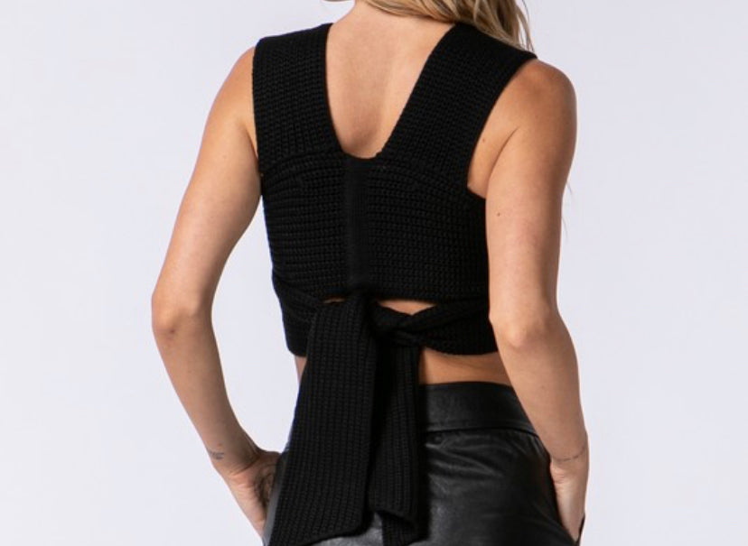 Sweater crossed wrap
