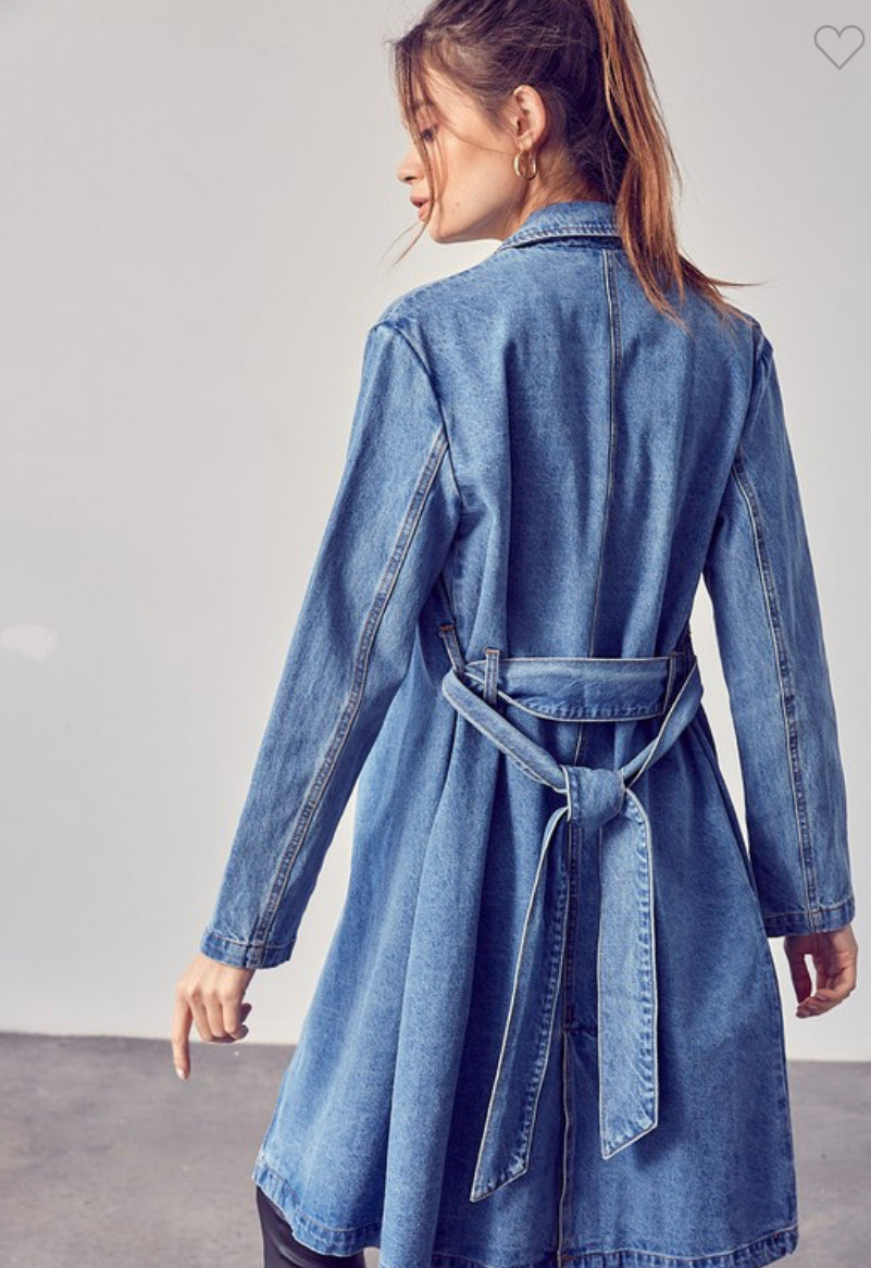 Denim midi jacket