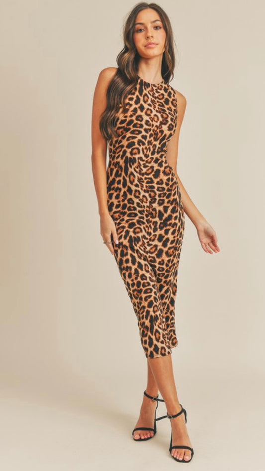 Leopard body con dress