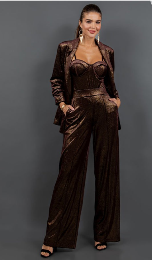 Gold Velvet 3 Piece Set