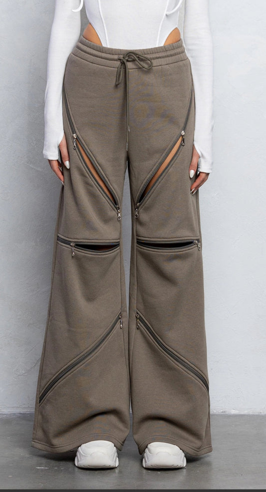Zipper Fleece Pants