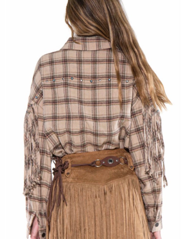 Fringe Plaid Shirt