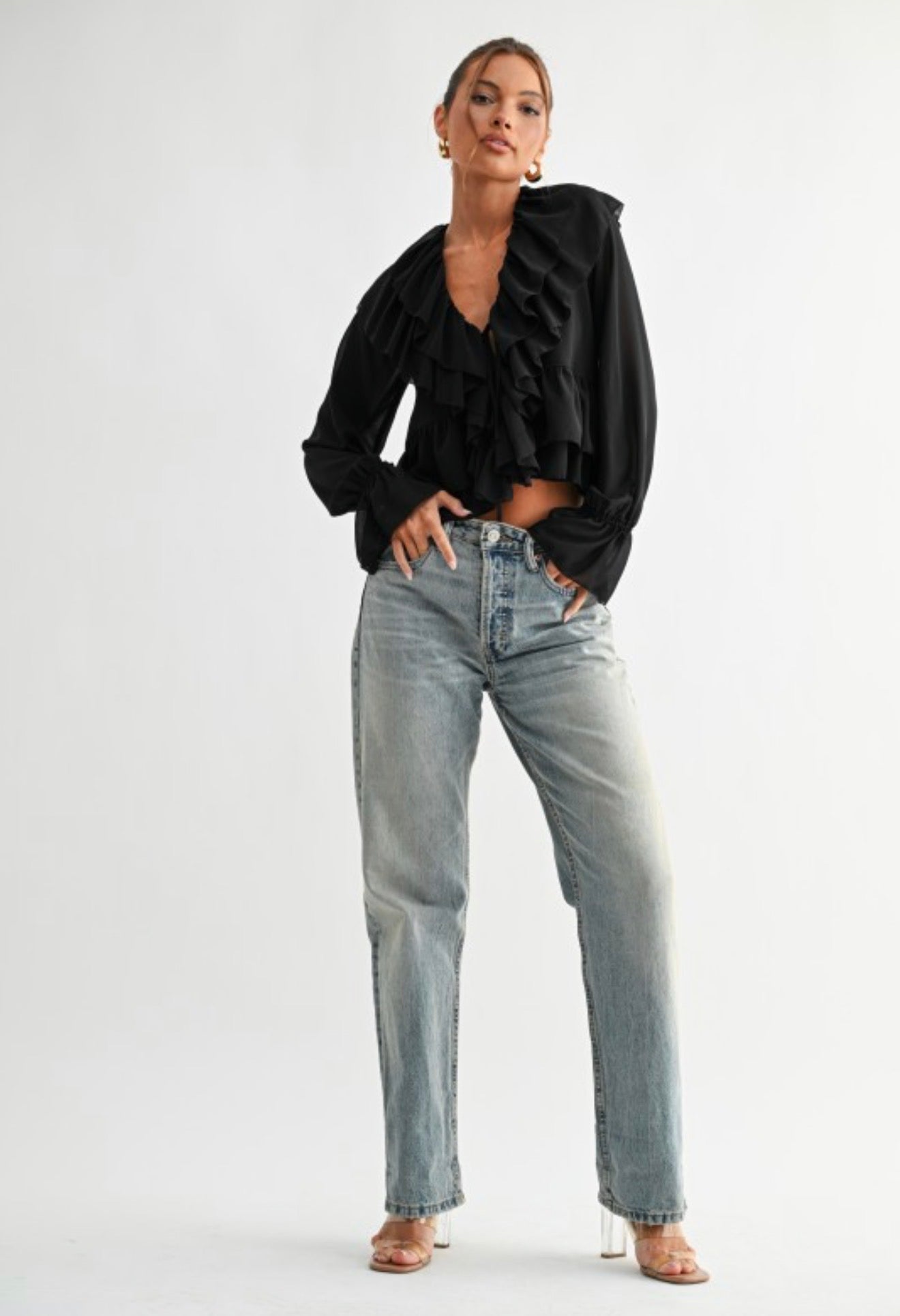 Ruffle Tie Blouse