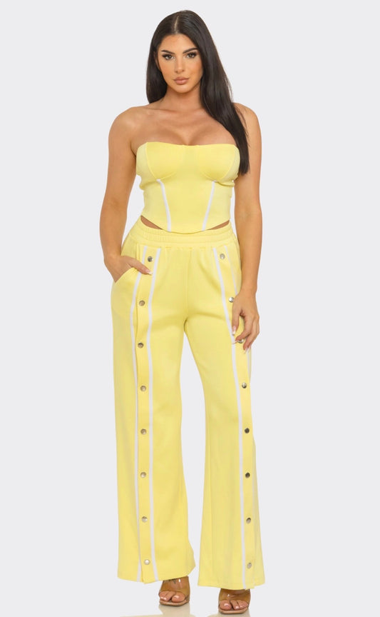 Stripe Tube Top and Pants Set