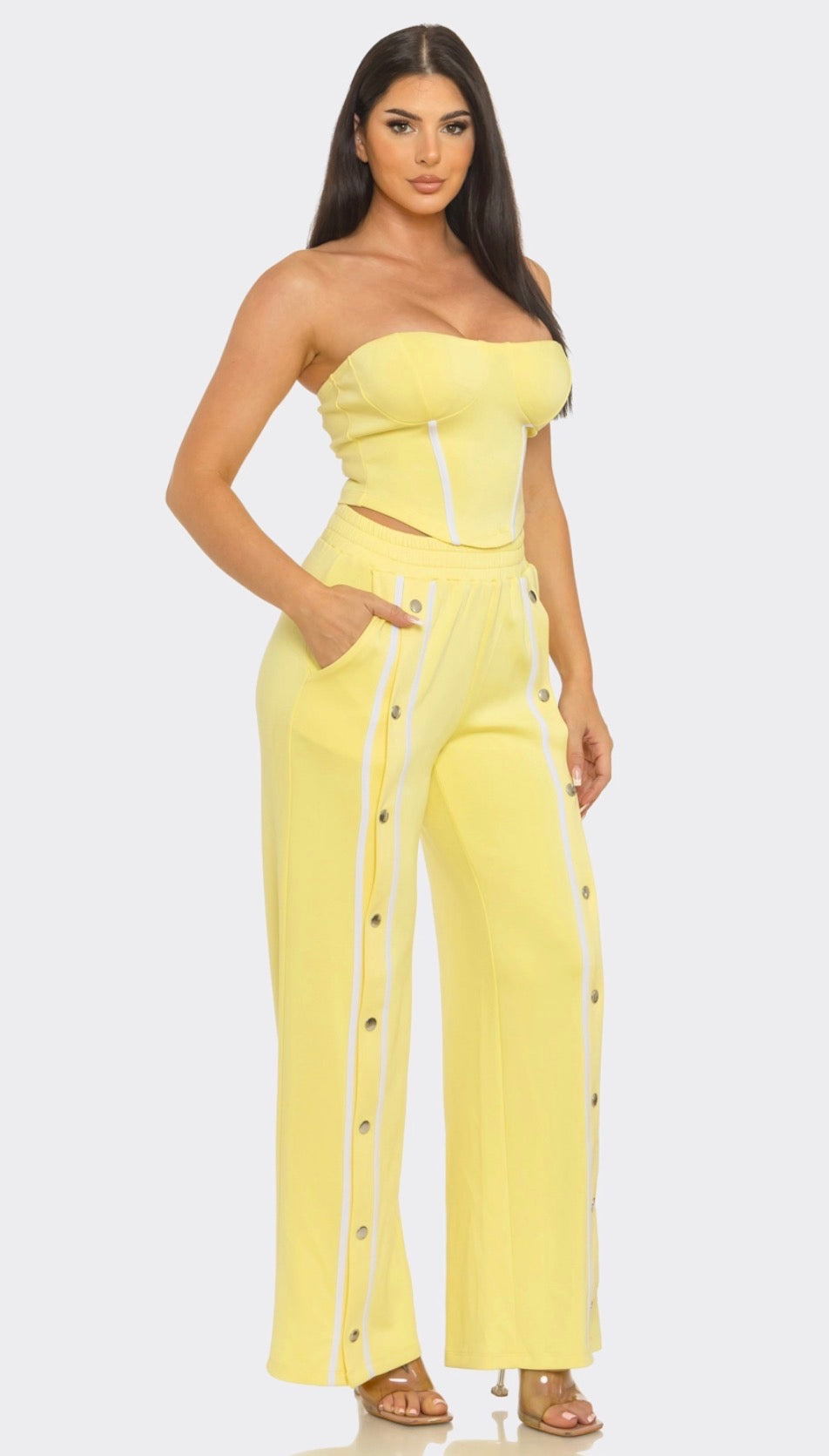 Stripe Tube Top and Pants Set