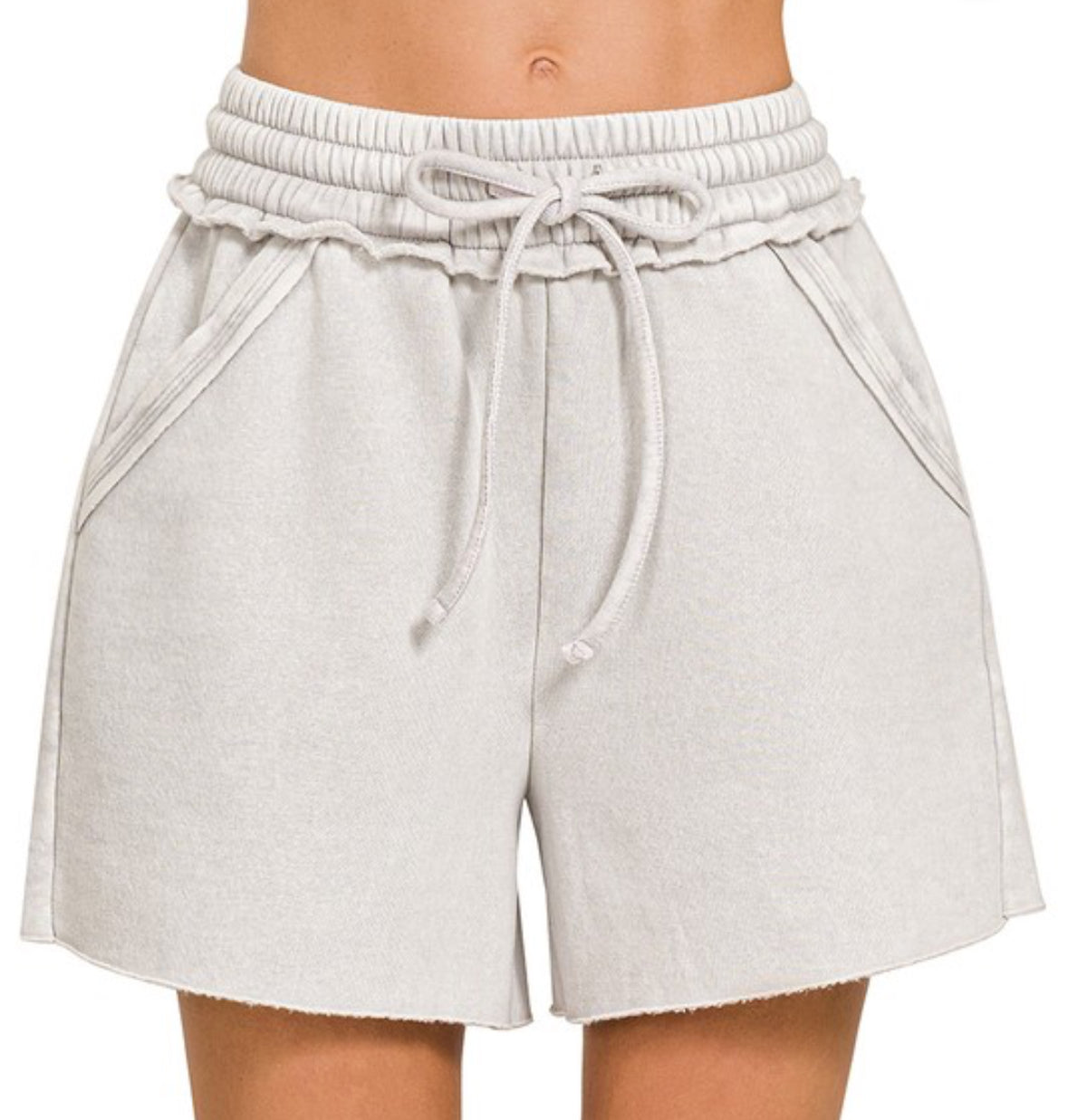 Acid Wash Draw String Shorts