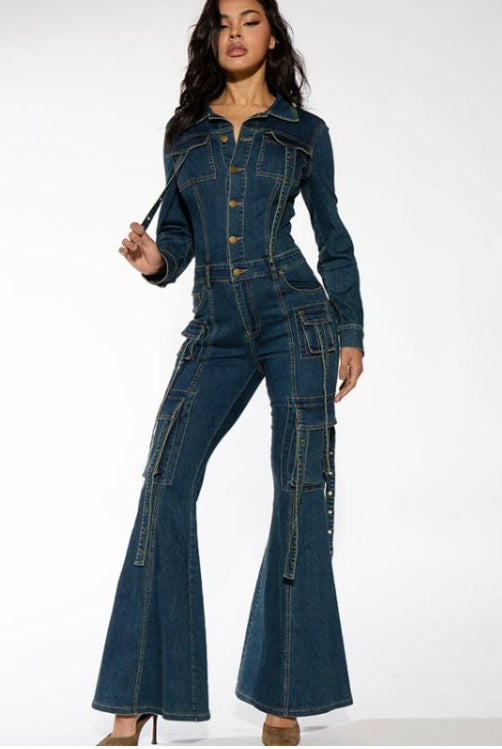 Utility Flare Jumpsuit