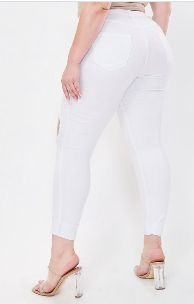 White out denim jeans