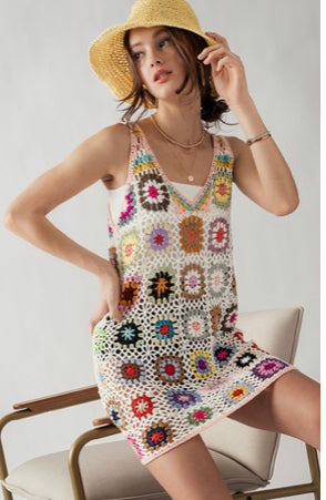 Crochet knit dress