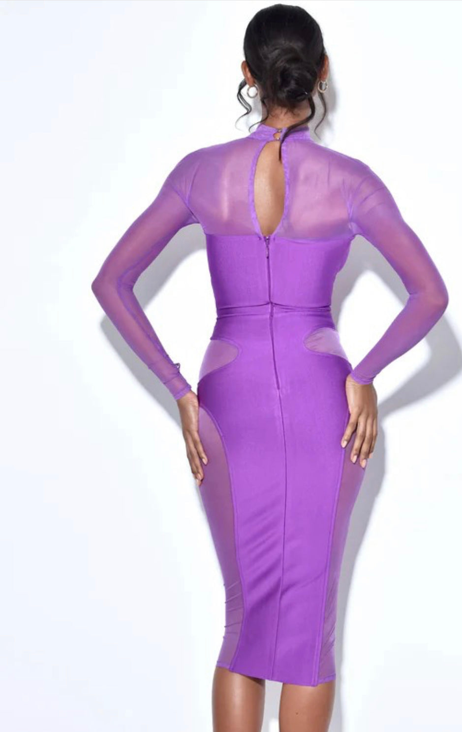 purple bandage dress