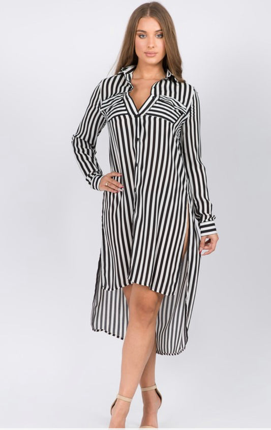 Long woven blouse